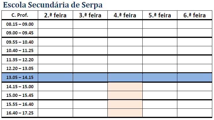 Grelha Cursos Profissionais