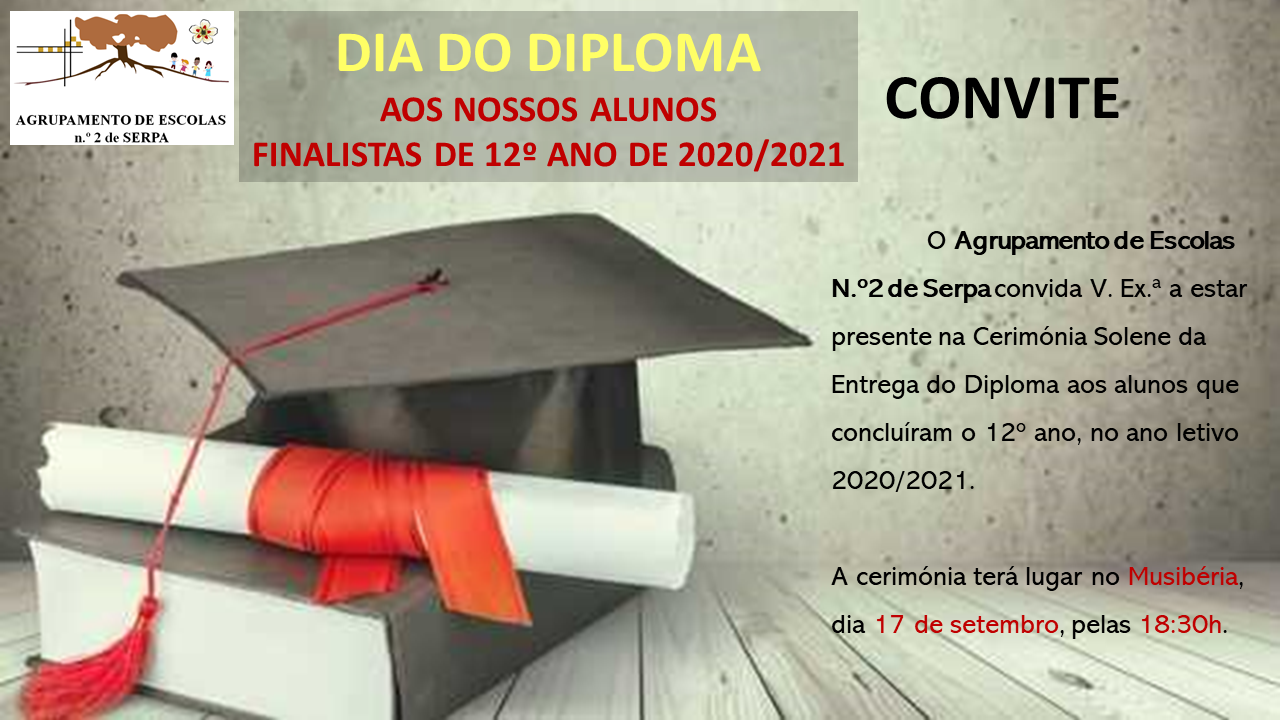 Dia do Diploma: Convite aos alunos finalistas